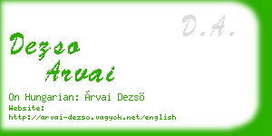dezso arvai business card