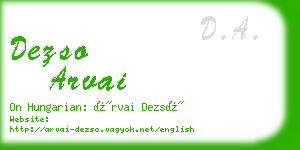 dezso arvai business card